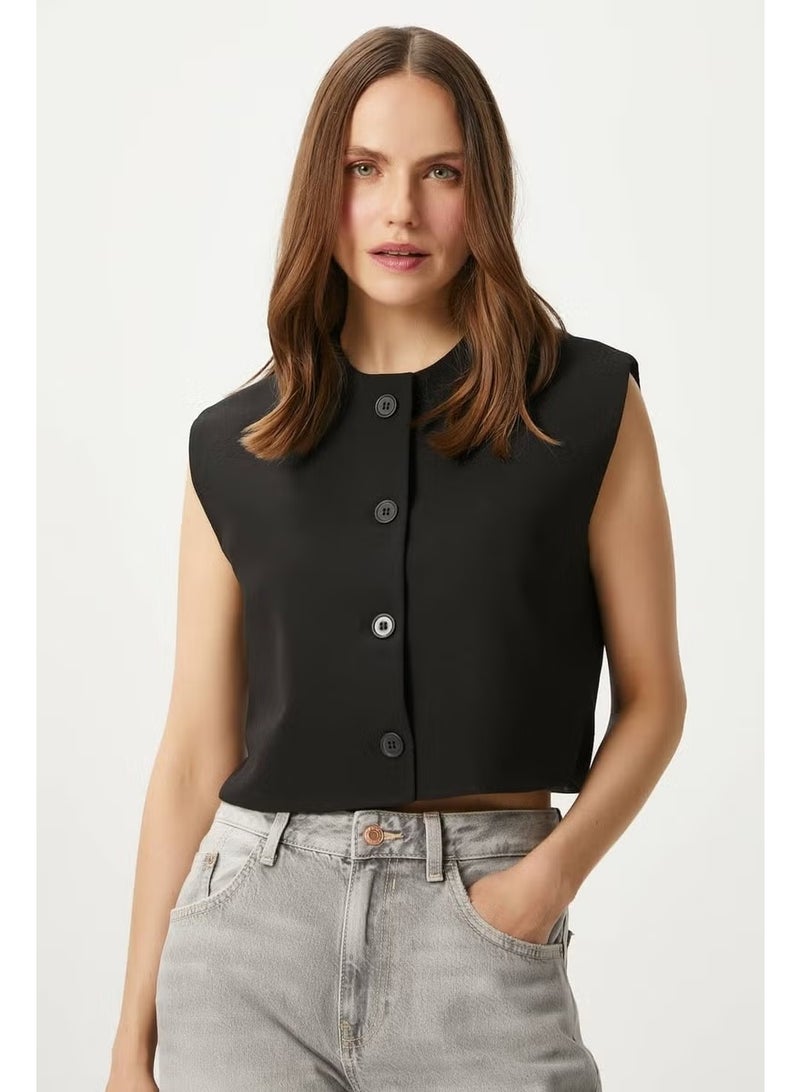 Ritnice Women's Power Black Lined Woven Vest - Image 1